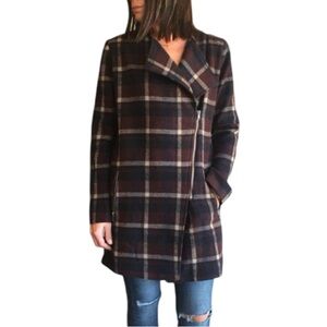 Cupcakes and Cashmere Plaid Jacket Size M Wool Blend